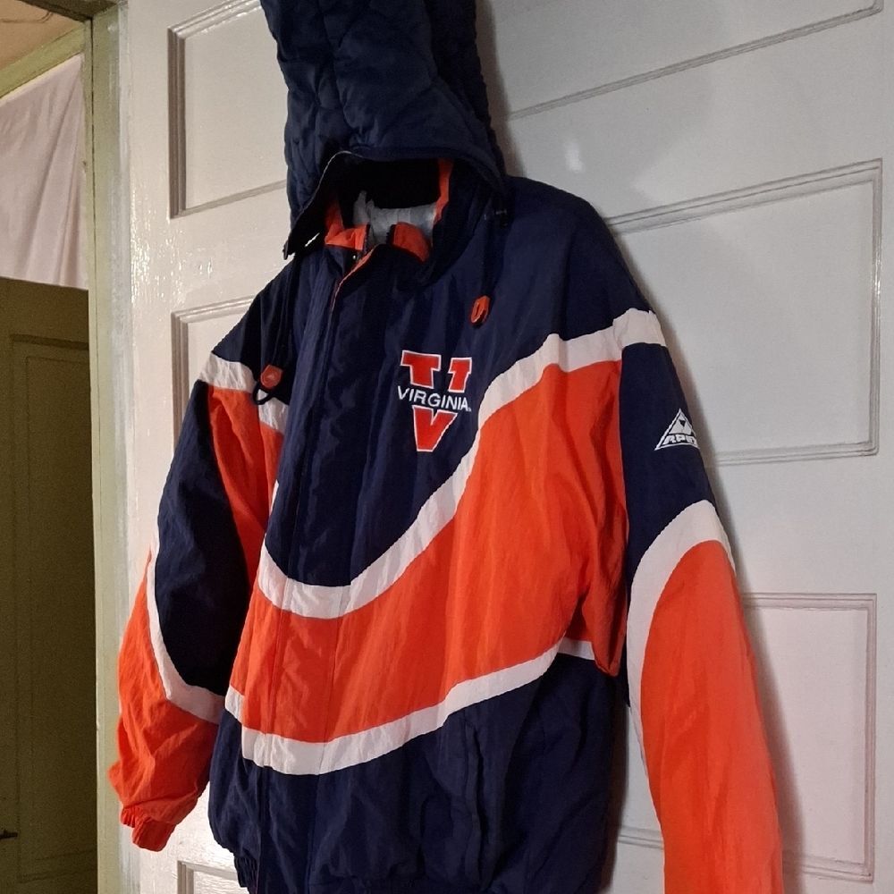 Apex Virginia Colorblock Hooded Jacket in Navy, Orange, White